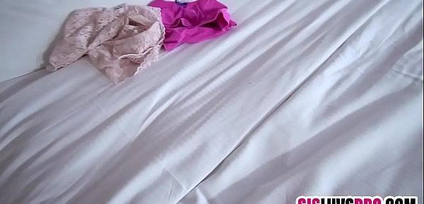  Sister catches step brother sniffing her panties